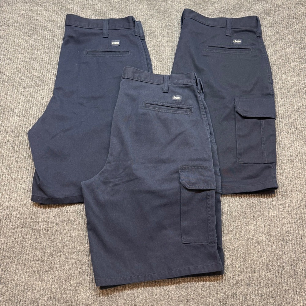 Cintas 38W Cargo Work Shorts Lot 3 Navy Uniform Utility Durable Mens